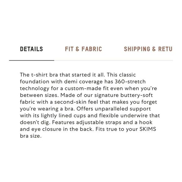 SKIMS underwire tshirt bra 36h nude - Picture 9 of 9